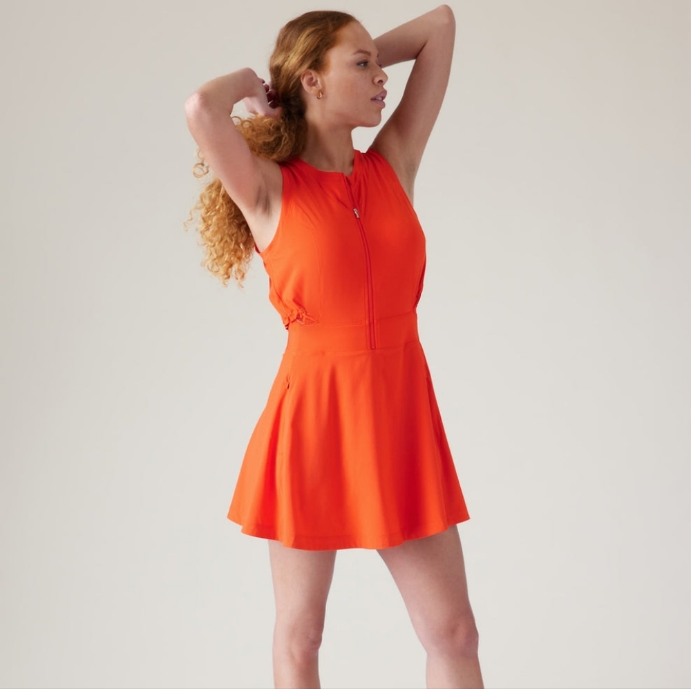 ATHLETA Venture Out Dress Size 6 Vermillion Orange